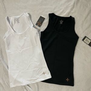 Tommie Copper 2 Pack Compression tanks White Black Small